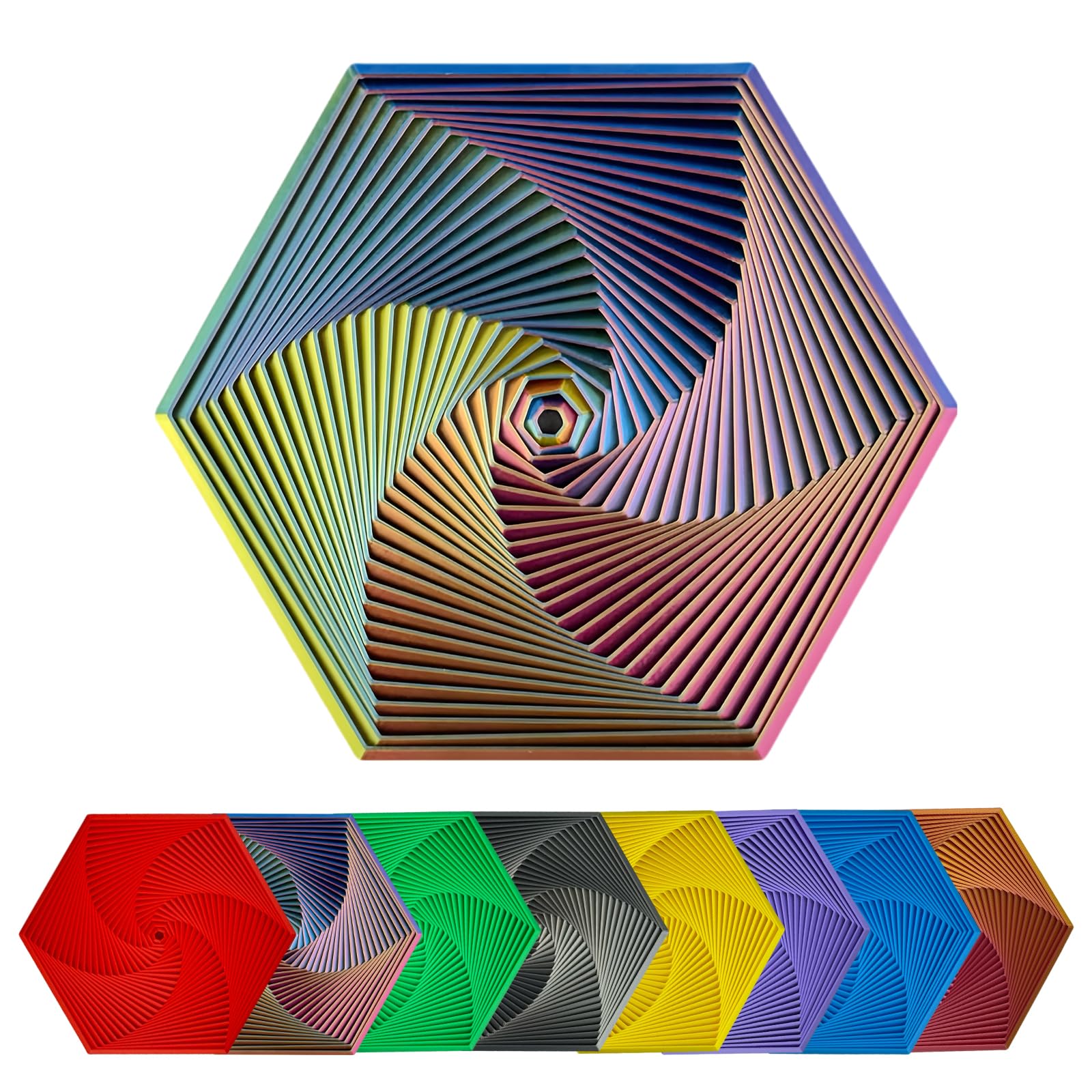 Amazon | フラクタルフィジェット六角形、3Dプリントカラフル